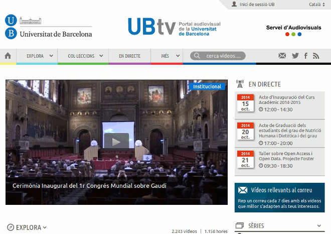 UBtv – Portal Audiovisual de la Universitat de Barcelona